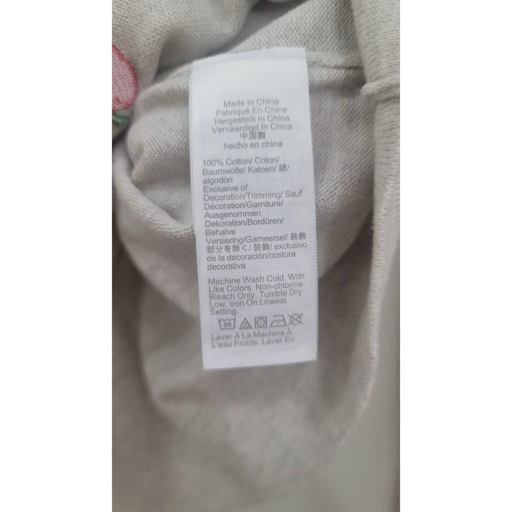J.Crew Teddie Embroidered Apples Grey Soft Sweater Pullover 100%Cotton NWOT XS - Picture 8 of 8